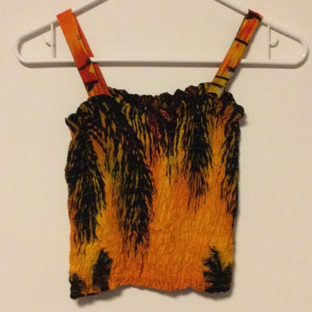 Tropical Scrunchy Crop Top